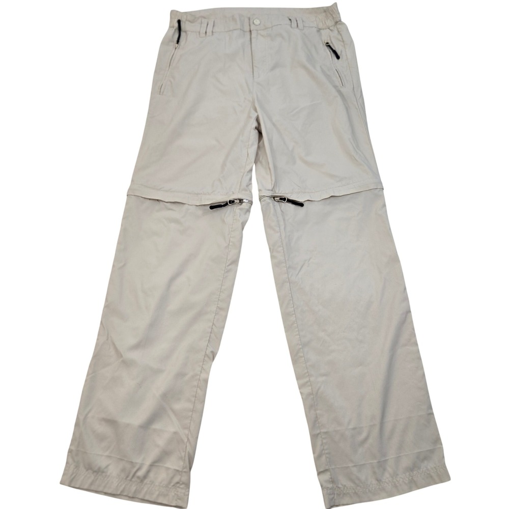 Boomerang Convertible‎ Zip Off Hiking Pants W32 L31.5 Beige Nylon Outdoor Travel
